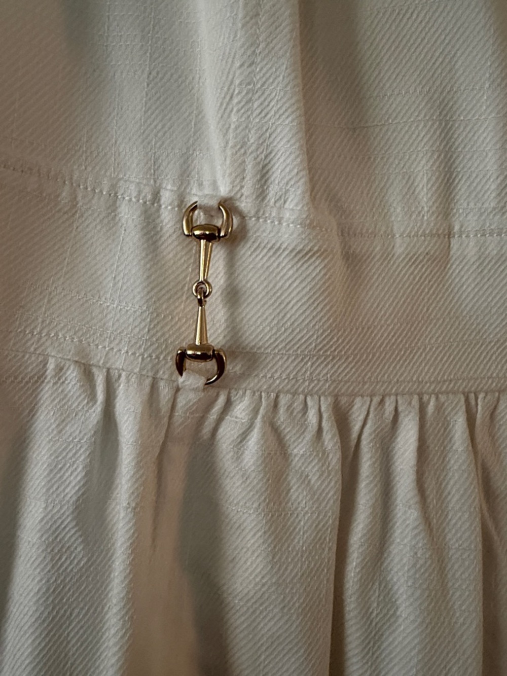 Derby Vineyard Vines Cream Dress with Gold Bit Detail